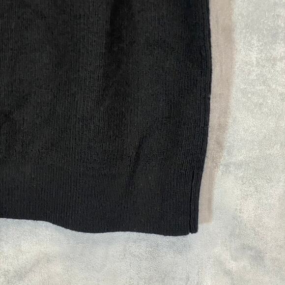 TREASURE & BOND Women's Solid Black Half-Zip Mock Neck Long Sleeve Sweater Dress - Picture 8 of 10